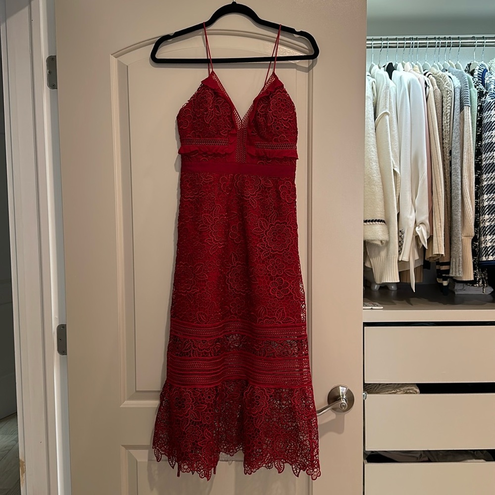 Self-portrait lace midi dress